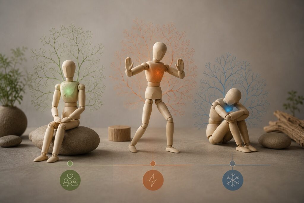 Visual explanation of polyvagal theory and nervous system states
